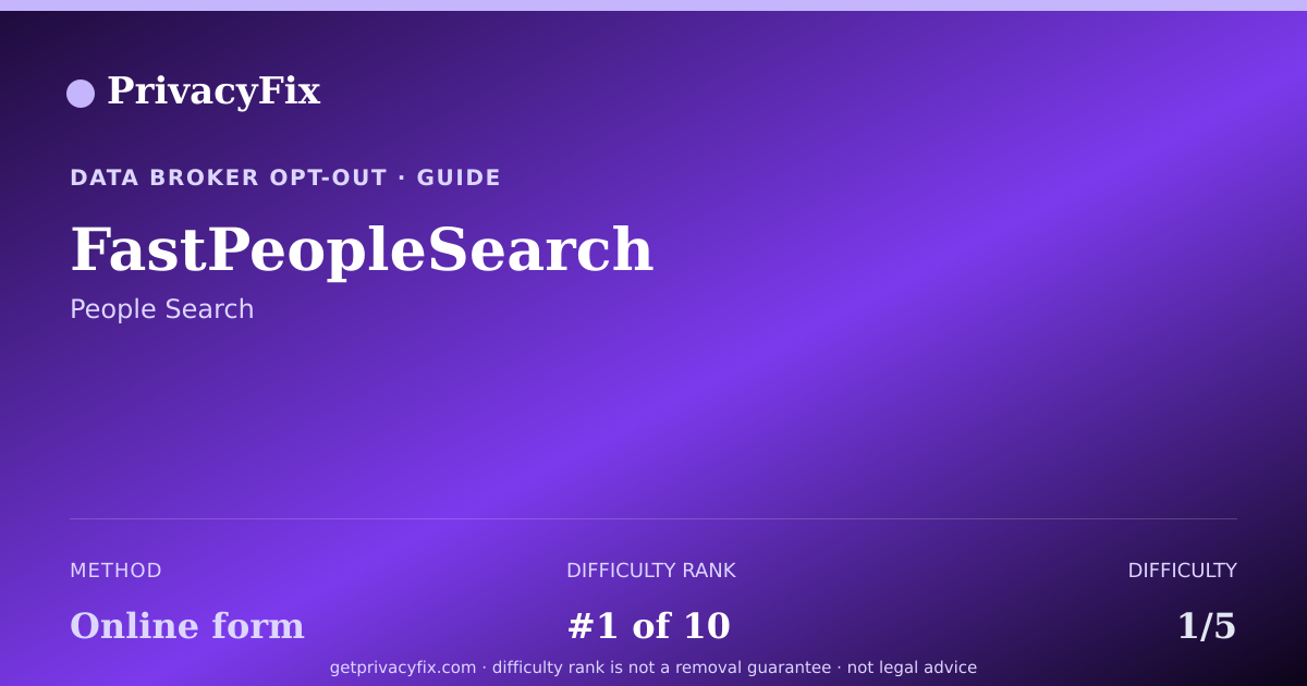 Shareable card for FastPeopleSearch opt-out guide